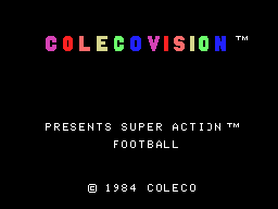Super Action Football title screen